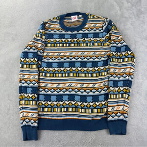 Lacoste Live Men's Size Small/3 AOP Aztec 100% Cotton Long Sleeve Sweater